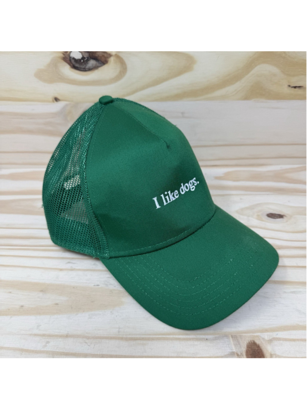 Otto Cap I Like Dogs Green Trucker Hat